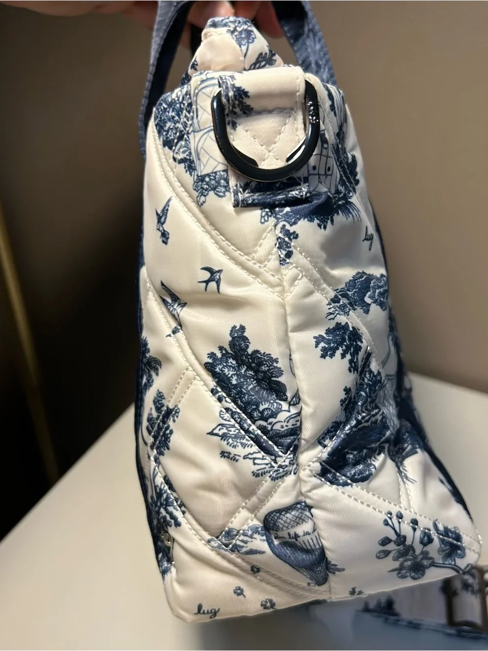 Lug Storybook Blue White Dory LE nylon tote crossbody removable strap NWOT